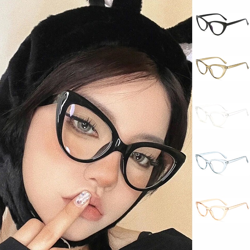 เกาหลี-ใหม่-วินเทจ-ตาแมว-ป้องกันรังสี-กรอบแว่นตาผู้หญิง-กรอบใหญ่-แว่นตาแฟชั่น-ป้องกันแสงสีฟ้า-แว่นตาป้องกันดวงตา