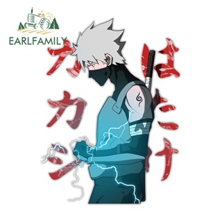 Earlfamily หมวกกันน็อคไวนิล กันน้ํา ลายการ์ตูนอนิเมะ Naruto Ninja Hatake Kakashi ขนาด 13 ซม. x 9.7 ซม. สําหรับติดหลังคารถยนต์