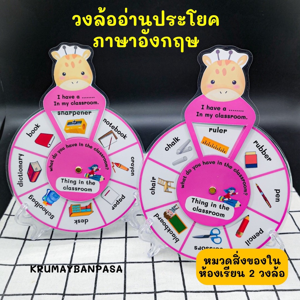 ขายดี-วงล้อสื่อการสอน-วงล้ออ่านประโยคภาษาอังกฤษ-อ่านคำศัพท์-อ่านออกเขียนได้-คุณภาพสีชัดมาก-เด็กๆชอบ