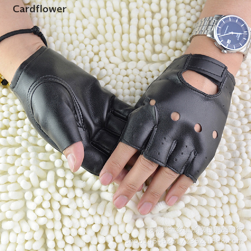 lt-cardflower-gt-ถุงมือหนัง-แบบครึ่งนิ้ว-สีดํา-แฟชั่นสําหรับผู้ชาย-และผู้หญิง-ลดราคา