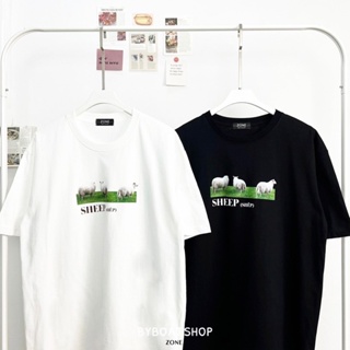 เสื้อยืด Oversize ลาย SHEEP 🐑 (ผ้าคอตตอนหนา สกรีนแบบ DFT)