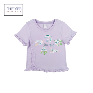 Chelsee เสื้อยืดคอกลม เด็กผู้หญิง รุ่น 237800 ลายนก ผ้า 100%Cotton อายุ 2-10ปี เสื้อผ้าเด็กโต เสื้อผ้าแฟชั่นเด็ก