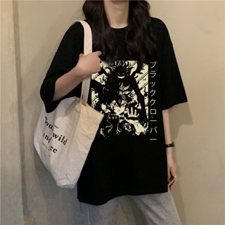 T Shirs Japanese Anime Fantasy Clover Arts Black Manga Otaku T-Shirt summer stretch loose t-shirt_01