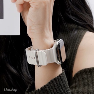 UTสาย smart watch สายสําหรับ Watch 8 ultra 7 Se 6 5 4 3mm. 44mm 45mm.38mm.42mm 49mm ยาง M