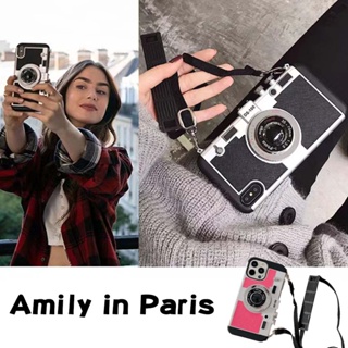 เคสโทรศัพท์มือถือแบบนิ่ม กันกระแทก ลาย Emily in Paris 3D พร้อมสายคล้องยาว สําหรับ iPhone 12PROMAX 14PROMAX 11 11PRO 11PROMAX 8PLUS XR XSMAX 12PRO 13PROMAX 14PRO 14PLUS