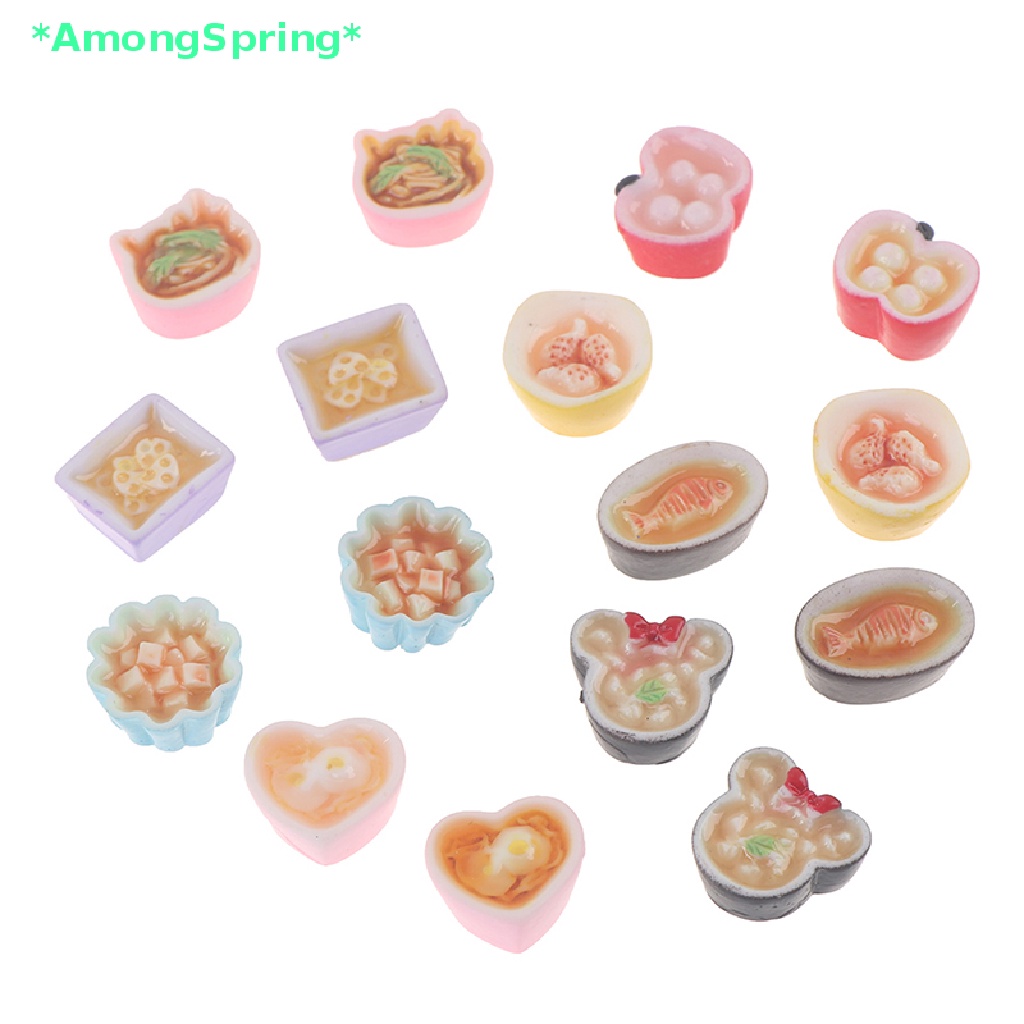 amongspring-gt-โมเดลอาหารจิ๋ว-เรซิ่น-สําหรับตกแต่งบ้านตุ๊กตา-2-ชิ้น