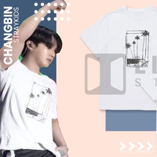 Tshirt/kpop Korea Changbin Straykids Palm Tree_11