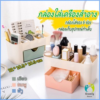 Comfy กล่องวางเครื่องสำอางค์ กล่องเก็บอุปกรณ์สำนักงาน สีพลาสเทล Cosmetics Box Drawer