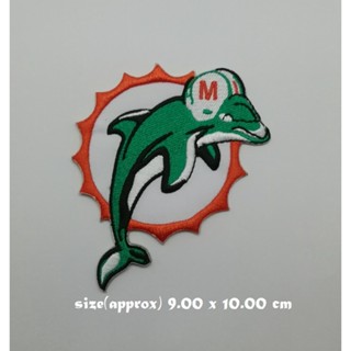 ตัวรีดติดเสื้อ Americasn football Miami Dolphins ตกแต่งเสื้อผ้า แจ๊คเก็ต Embroidered Iron on Patch  DIY