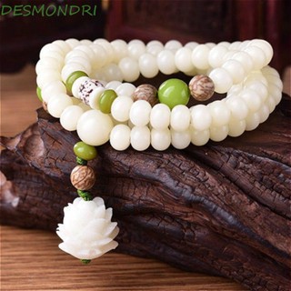 Desmondri สร้อยข้อมือ จี้รูปดอกบัว 108 ราก ประดับพู่ สไตล์จีน เรียบง่าย เครื่องประดับ สําหรับของขวัญ