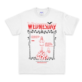 Wednesday Addams The Addams Family Wednesday Tshirt White Film Tee Movie Merch TV Series Free Shipping เสื้อ
