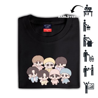 🌟​พร้อมส่ง​🌟 TRENDING BTS CHIBI PEACE SIGN HIGH QUALITY PRINT UNISEX TSHIRT