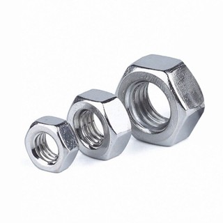 ZINC. HEX NUT หัวน็อตมิลชุบขาว  ***ราคาต่อแพ็ค***