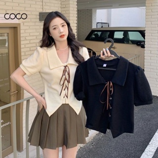 Coco~เสื้อสตรี บับเบิ้ลแขนสั้น สไตล์เกาหลีด้านบน เสื้อยืดแขนสั้น 3XL ขนาดบวก