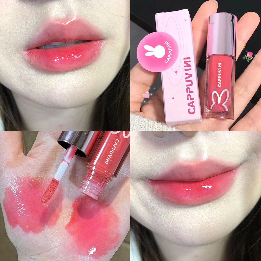 Cappuvini ลิปสติก ลิปกลอส เนื้อแมตต์ ติดทนนาน ให้ความชุ่มชื้น สีดํา สี ...
