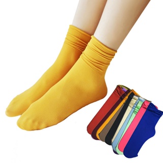 ถุงเท้า ผ้ากํามะหยี่ แบบบาง ระบายอากาศได้ดี สีพื้น แฟชั่นฤดูใบไม้ผลิ และฤดูร้อน สไตล์ญี่ปุ่น สําหรับผู้หญิง