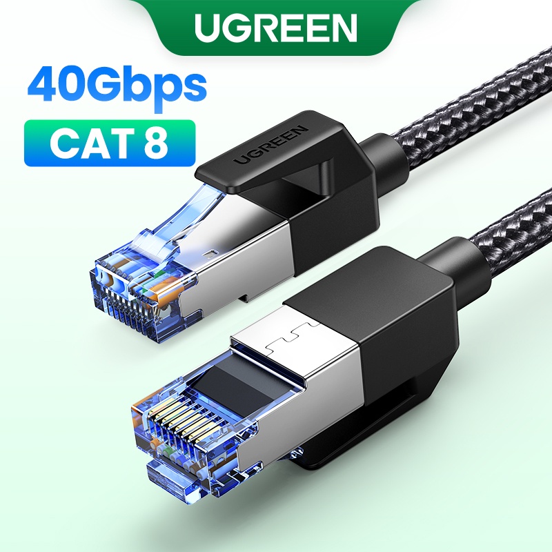 ภาพหน้าปกสินค้าUGREEN สายแลนเครือข่ายอีเธอร์เน็ตไนล่อนถัก CAT8 40Gbps 2000MHz CAT 8 สําหรับแล็ปท็อป PS 4 RJ45 จากร้าน ugreen.th บน Shopee