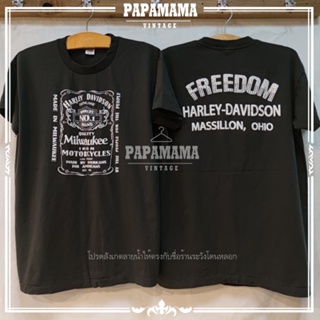 [ HARLEY - DAVIDSON ] FREEDOM Made in Milwaukee เสื้อวินเทจ เสื้อฮาร์เลย์ papamama vintage shirt