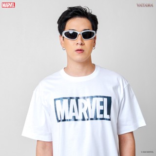 VATANA - เสื้อยืดแขนสั้น สีขาว พิมพ์ลาย MARVEL ONYX BLUE_01