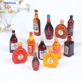 Awheat โมเดลขวดเครื่องดื่มจิ๋ว 1:12 สําหรับตกแต่งบ้านตุ๊กตา 10 ชิ้น