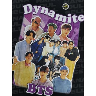 ✲℗❐♈㍿◄BTS Dynamite Korean Vintage Bootleg Oversized Unisex Black Shirt KPOP DTG Print Bangtan_03