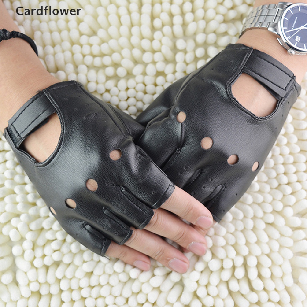 lt-cardflower-gt-ถุงมือหนัง-แบบครึ่งนิ้ว-สีดํา-แฟชั่นสําหรับผู้ชาย-และผู้หญิง-ลดราคา