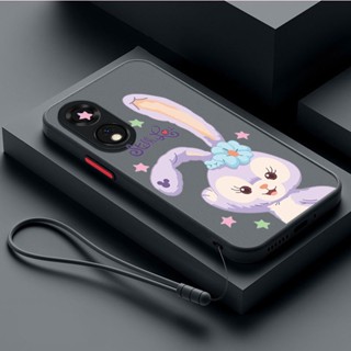 [ฟรีสายคล้อง] Oppo Reno 8T 8Z 8 Pro 5G reno8T 5G Rabbit Stellalou ปุ่มตัดกัน เคลือบด้าน พลาสติก เคสโทรศัพท์ นุ่ม กันชน