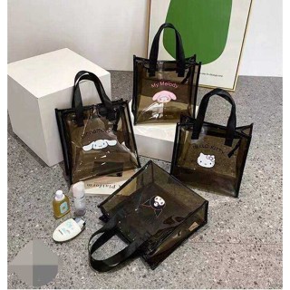 กระเป๋าถืใส  งาน pvc หนา กันน้ำ มีซิปปิดด้านบน ขนาด 25×24×12 cm