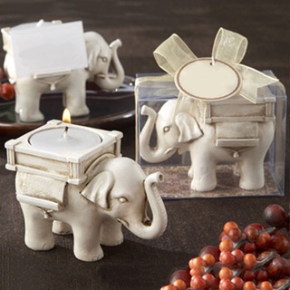 【AG】Retro Lucky Elephant Tea Light Candle Holder Candlestick Wedding Favor Home Decor