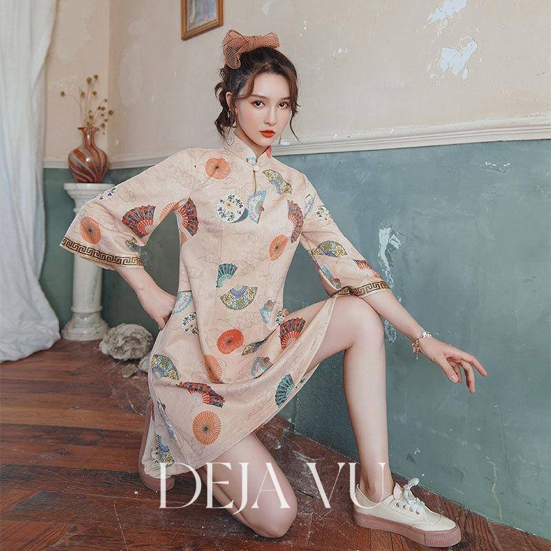 dejavu-เดรส-ชุดเดรส-กี่เพ้าตรุษจีน-กี่เพ้าตรุษจีน-cheongsam-ชุดเดรสกี่เพ้า-เสื้อผ้าสไตล์จีน-ชุดกี่เพ้าหญิง-101312