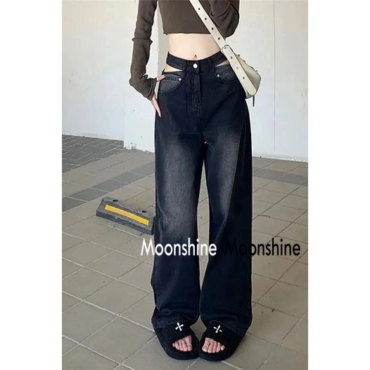 moon-กางเกงขายาว-กางเกงเอวสูง-ย้อนยุค-2023-new-สวย-comfortable-trendy-ทันสมัย-a23l06w-36z230909