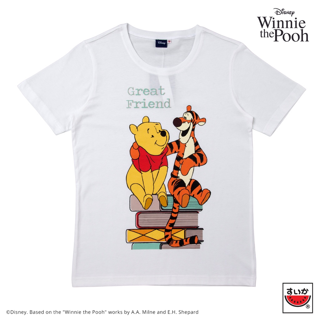 เสื้อแตงโม-suika-เสื้อยืด-disney-ลาย-winnie-the-pooh-collection-สีขาว-dph-o-008