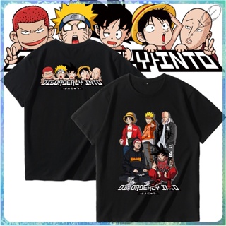 สินค้าเฉพาะจุด เสื้อยืดแขนสั้น พิมพ์ลายการ์ตูนอนิเมะ Luffy Goku Naruto One Punch Man สําหรับผู้ชาย และผู้หญิงเสื้อย_07