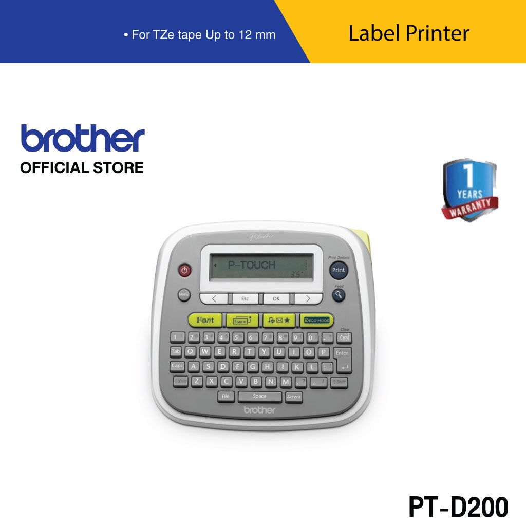 BROTHER Label Printer PTOUCH PTD200 เครื่องพิมพ์ฉลาก Shopee Thailand