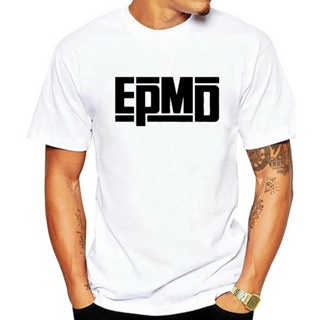 เสื้อยืดแขนสั้น เสื้อยืดผ้าฝ้ายพิมพ์ลายขายดี เสื้อยืด พิมพ์ลาย EPMD Rap PMD สไตล์ฮิปฮอปคลาสสิก