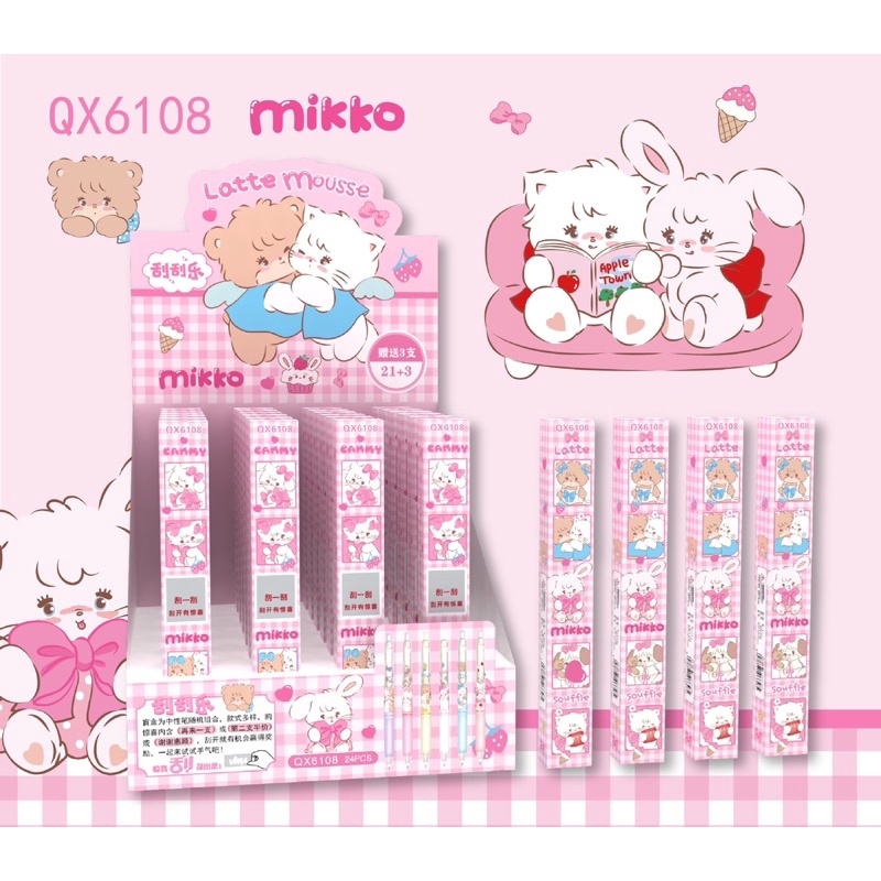 พร้อมส่งในไทยปากกาสีดำสุ่มลายmikko