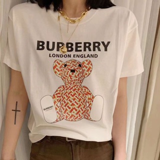 Burberry Little bear print T-shirt Short-sleeved t-shirt women men couples 2022 new summer sports tops_01