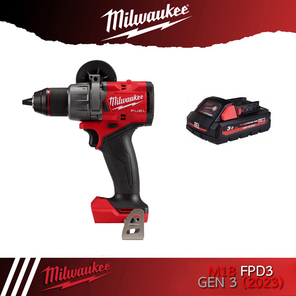 Milwaukee M18 FPD3 (Gen3 ปี 2023) สว่านไขควงกระแทกไร้สาย | Shopee Thailand