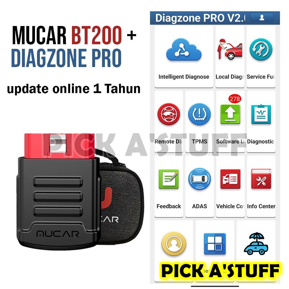 Mucar BT200 เครื่องสแกนเนอร์ พร้อมแอพ Diagzone Pro สําหรับรถจักรยานยนต์ ...