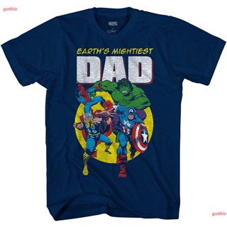 เสื้อยืดยอดนิยม Marvel Avengers Mightiest Dad Hulk Captain America Graphic Adult T-Shirt Mens Womens T-shirts_11