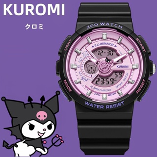 Sanrio ZGO-8573 นาฬิกาข้อมือดิจิทัล กันน้ํา ลาย Hello Kitty Kuromi Cinnamoroll ของแท้ พร้อมนาฬิกาปลุก สําหรับเด็กผู้หญิง