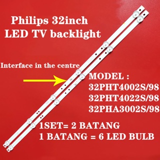 แถบไฟแบ็คไลท์ทีวี LED 32 นิ้ว สําหรับ 32pht4002s 98 32pht4022s 98 32pha3002s 98 Philips 32PHT4002 32PHT4022 32PHA3002