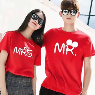 Mr.mrs. เสื้อยืดแขนสั้น พิมพ์ลายการ์ตูน สไตล์เกาหลี เหมาะกับของขวัญวันวาเลนไทน์ แฟชั่นฤดูร้อน สําหรับผู้ชาย และผู้ห_05