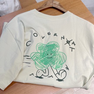 2022 Summer COVERNAT Hand Drawing Clover Graffiti Style Coconut And Collection T-Shirt For Men And Women_01