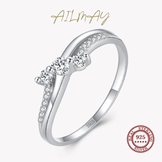 Ailmay แหวนเงินแท้ 925 รูปคลื่น คุณภาพสูง เครื่องประดับ สําหรับผู้หญิง งานแต่งงาน หมั้น