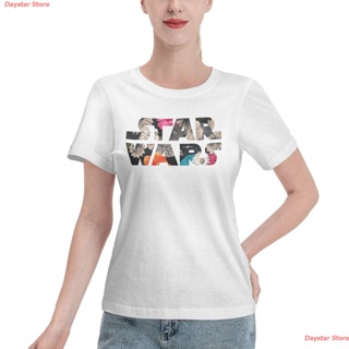 Daystar Store แฟชั่นสบายๆ เสื้อ สตาร์ วอร์ส Star Wars Floral Casual Tee Cotton Womens Basic Short Sleeve T-Shirt C_05