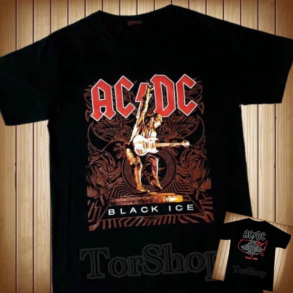 เสื้อยืดพิมพ์ลาย-เสื้อวง-acdc-ไม่มีตะเข็บข้างลำตัว