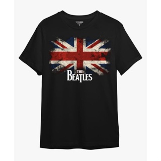 T-Shirtเสื้อยืด พิมพ์ลายธงชาติอังกฤษ The BEATLES S-5XL