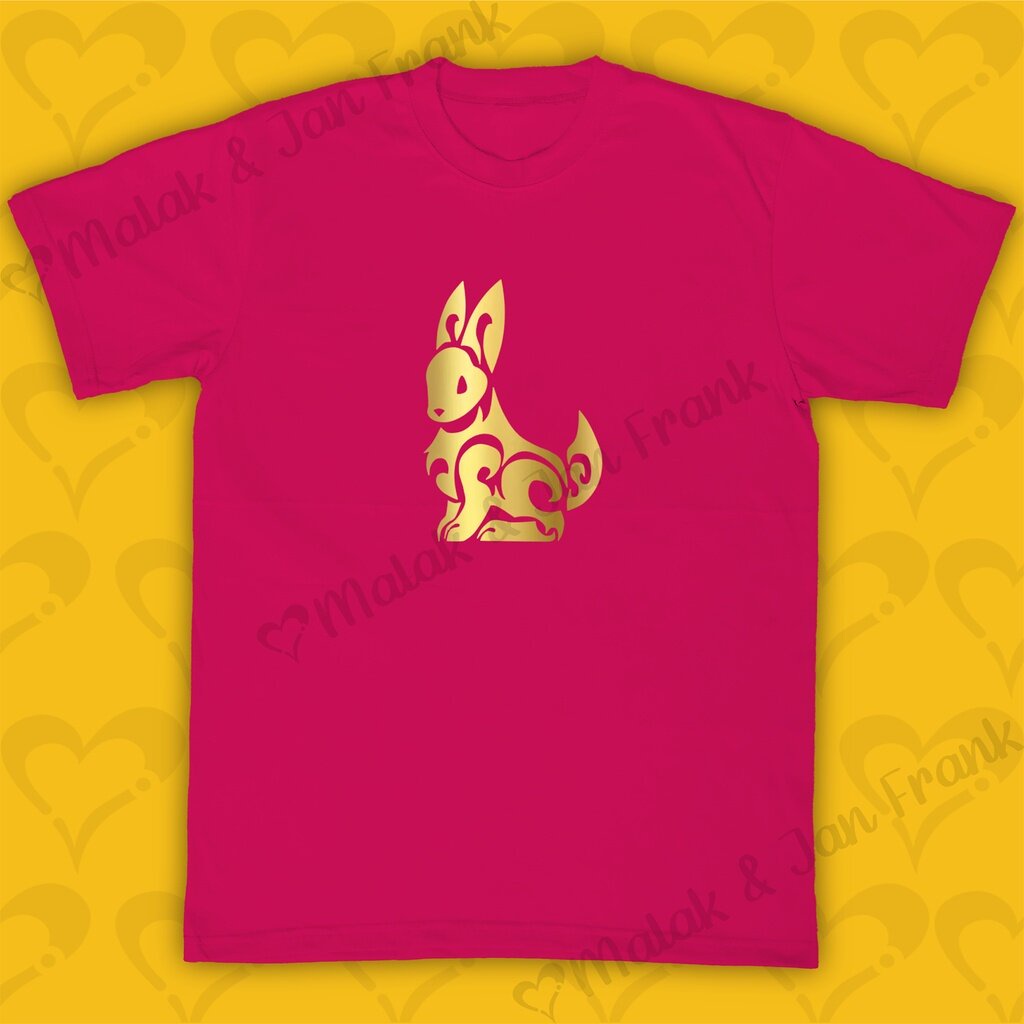 เสื้อยืดสีขาวเสื้อยืดผ้าฝ้าย-2023-2023-chinese-new-year-shirt-design-year-of-the-rabbit-color-ruby-alternative-to-v