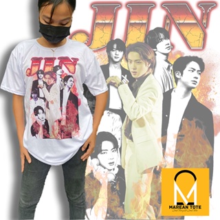 JIN BTS Inspired Sublimation White Shirt Oversized Unisex Tees Dri Fit by MAREAN TOTE_03